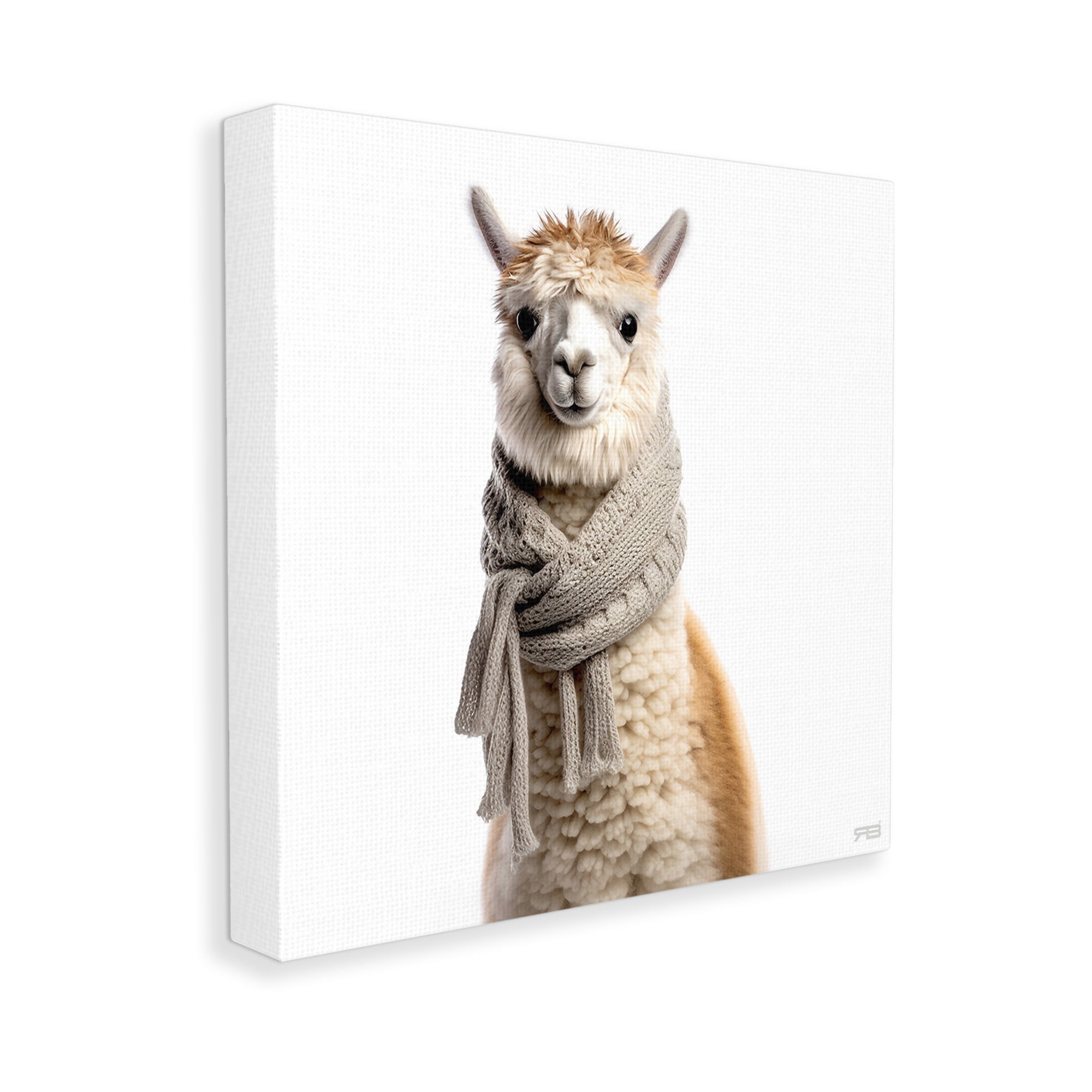 Stupell Industries Llama Wearing Scarf Animals & Insects Painting Gallery Wrapped Canvas Art Print Wall Art, 24 x 24