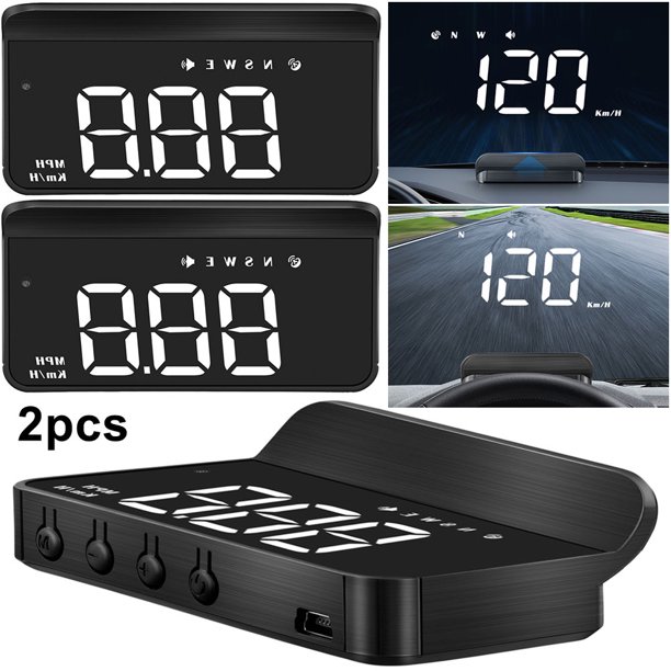 Coche HUD Big Font Digital Alarma Seguridad Velocímetro Accesorios para Automóviles