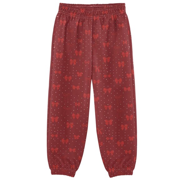 Dot-ed Red Bow Tie Boys Pants Kids Casual Sweatpants Joggers Toddler Sports Pants 3-10 Years