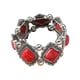 thumbnail image 2 of Pulsera elástica retro geométrica incrustada en turquesa para mujer • Joyería de estilo bohemio • Cadena en tono dorado • Ajuste ajustable • Regalo para ella, 2 of 7