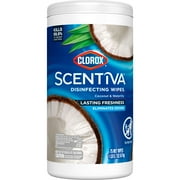 Clorox Scentiva Bleach-Free Cleaning Wipes, Coconut and Waterlily, 75 Count