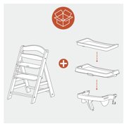 hauck Alpha+ Adjustable Booster High Chair and High Chair Tray Table, Grey