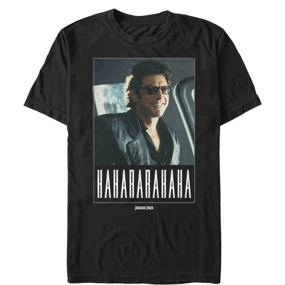 Men's Jurassic Park Dr. Malcolm Iconic Laugh  Graphic Tee Black Large
