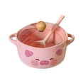 thumbnail image 3 of twisto Ramen Bowl with Handle and Lid Multifunctional Cartoon for Rice Cereal Fruit Pink, 3 of 8