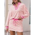 thumbnail image 2 of Conjunto de sudadera a rayas Fisoew de chándal para mujer, 2 of 6