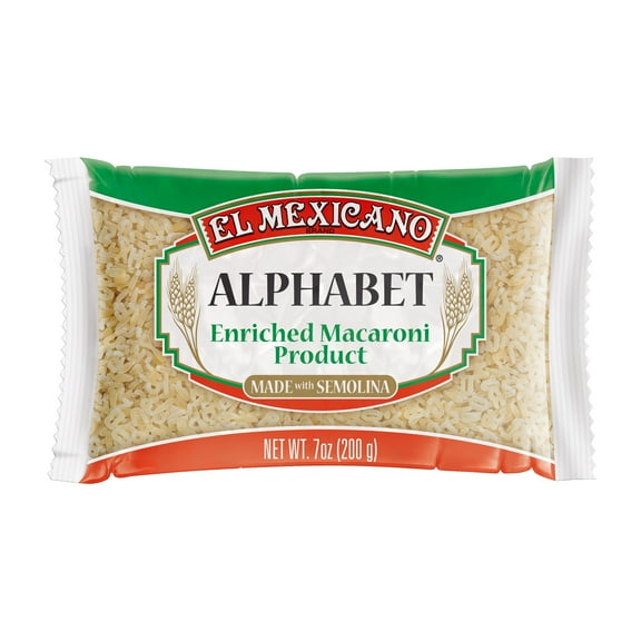 El Mexicano Alphabet Pasta, Letras, 7 oz Bag