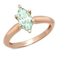 thumbnail image 7 of Solitaire Engagement Ring for Women - 1.5ct Simulated Green Diamond in 14K Rose Gold Promise Ring, 7 of 7