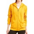 thumbnail image 2 of Women's Zip Up Cotton Light Hoodie Jacket Large Mustard, 2 of 4