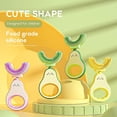 thumbnail image 3 of Cepillo de dientes en forma de niños, cepillo de dientes de silicona de grado alimenticio, cepillo de dientes para niños envolvente 360 para limpieza de dientes de profundidad completa para niños de 2 Feliz Sencillez, 3 of 5