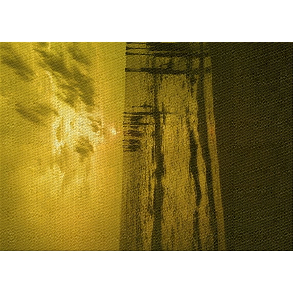 Ahgly Company Machine Washable Indoor Rectangle Transitional Yellow Area Rugs, 8' x 10'