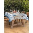 thumbnail image 3 of Outdoor Tablecloth with Umbrella Hole for Patio/Picnic/Party/Camping, Blue Starfish Coastal Waterproof Table Cloth Rectangle Table Cover Washable, Nautical Ocean Summer Coral Botanical (60"x 102"), 3 of 8