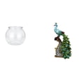 thumbnail image 1 of Acuario de escritorio,Pecera pequeña transparente,pecera,jarrón,mesa,Tanque de peces Contenedor de acuario transparente Hogar,Figura de escritorio,Estante de estatua de pavo real para, 1 of 8
