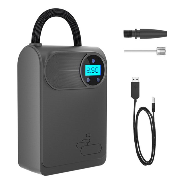 Cordless Digital Tire Inflator with Auto-Stop Preset - 2000mAh Lithium Battery, 25L/min Air Flow, Pure Copper Turbo Motor, 4-Mode for Car/Motorcycle/Bike/Balls, Black Portable Wireless Air Compressor