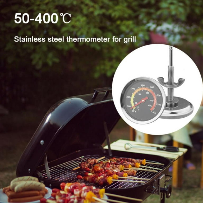 BBQ Smoker Grill Thermometer Temperature Gauge Stainless Steel Charcoal