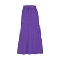 thumbnail image 5 of ChaoHeng Plus Size Spring and Summer Comfort Tops Fashion Trendy,Fashion Women Solid Casual Ruched Ruffles Elastic Waist Skirts(Purple,M), 5 of 6