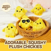 Emotional Support Pals Chickies by Relatable, 5 Chick Plush Toys with Carrying Basket, Cute Animal Plush Gift Set