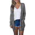thumbnail image 4 of Womens Open Front Long Sleeve Cardigans Solid Color with 2 Pocket Sweater Coats Loose Outerwear, 4 of 5