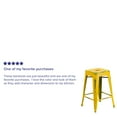 thumbnail image 5 of Merrick Lane Metal 24" Counter Height Stool with Distressed Yellow Powder Coated Finish and Integrated Floor Glides, 5 of 10