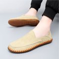 thumbnail image 6 of Mens Anti Slip Driving Shoes Leather Loafers Casual Fashion Leather Shoes Comfortable Soft Walking Shoes White 7 US, 6 of 7