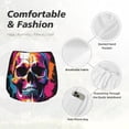 thumbnail image 4 of Balery Colorful Skull Pantalones cortos deportivos para mujer con forro y dos bolsillos, elásticos, para entrenamiento, gimnasio, yoga-Large, 4 of 7
