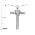thumbnail image 2 of Star K� 14k Rose Gold Two Tone Love Cross with Simulated Alexandrite Heart Stone Pendant Necklace, 2 of 9