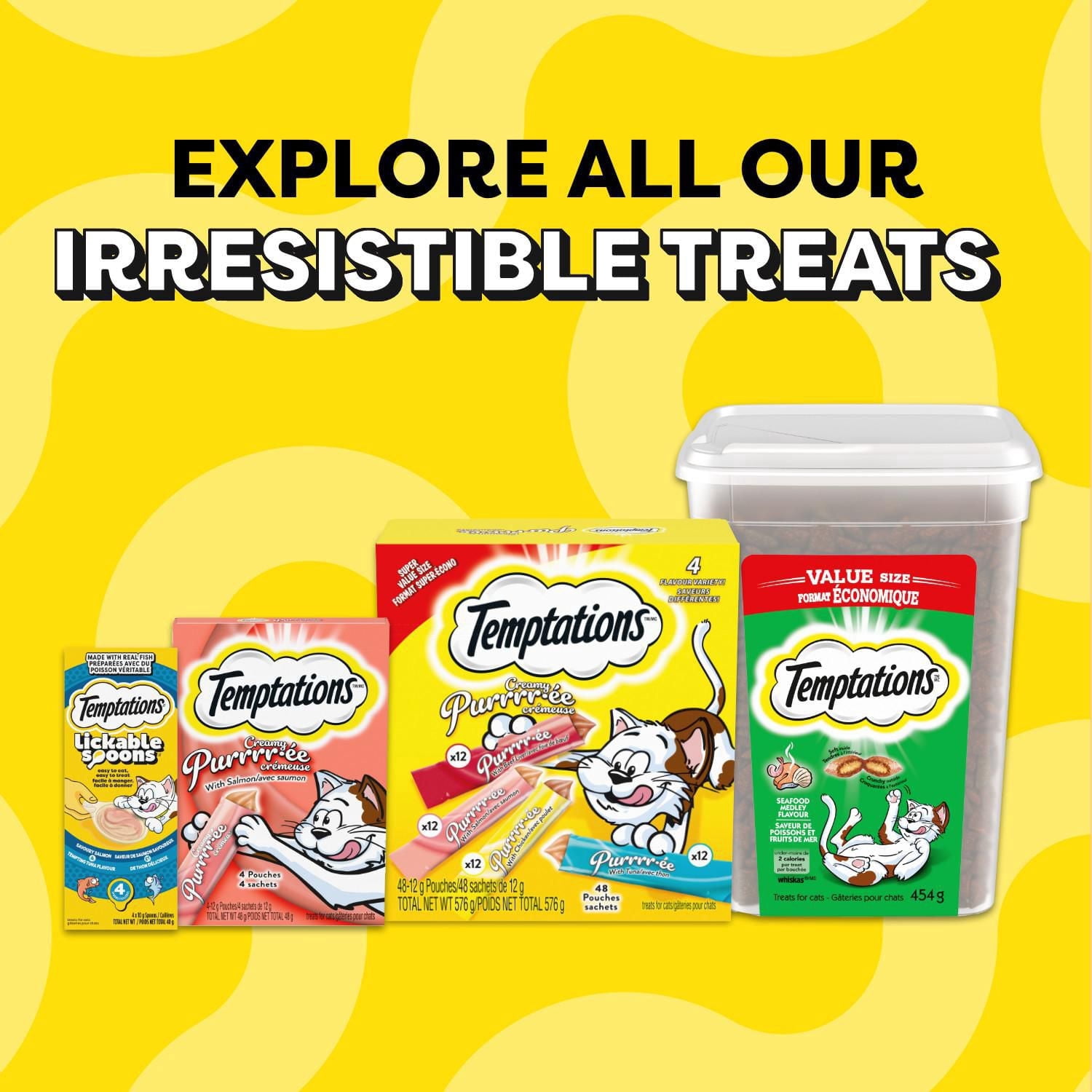 Temptations Creamy Puree Beef Liver Lickable Adult Cat Treats 4 Pouches