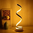thumbnail image 4 of Modern Spiral LED Table Lamp for Bedrooms Living Rooms, Dimmable Desk Lamps, 3000K Warm White Light Nightstand Lamps, Silver Metallic Bedside Touch Lamp, Contemporary Curved Art Decoration Lamp, 4 of 9