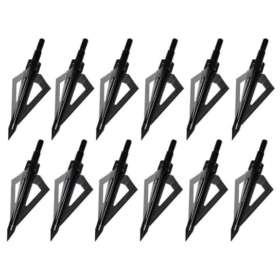 Deally Hunting Broadheads, 12 Pack 3 Blades Archery Broadheads 100 Grain Screw-in Arrow Heads Arrow Tips Compatible with Traditional Bows and Compound Bow