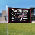 thumbnail image 3 of Bandera de Donald Trump 2024 de 3x5 pies, banderas de tiro sobrevividas de Trump de doble cara, poliéster, 3 of 9