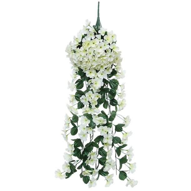 Vid de flores artificiales Jumpingount violeta artificial 90cm color blanco crema
