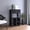 Black#2, variant on Kitchen Carts, Bar Cart, Twelve Built-in Wine Rack, Four Legs, One Open Shelf -Black, Black Kitchen Islands,Particle Board Metal Kitchen Carts