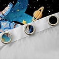 thumbnail image 4 of jejeloiu Blue Monogrammed R Black Out Curtains,Universe Starry Sky Curtains Pack of 2 (42x63 Each),Cosmos Nebula Kawaii Astronsut Bedroom Curtains For Boy Teens,Ultra Soft Bedroom Decor, 4 of 6