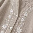 thumbnail image 6 of Linen Tops for Women Boho Shirts 3/4 Length Sleeve Womens Tops Cotton Linen Tops Soft Floral Top Dressy Casual Blouses Loose Fit Blouses Summer Spring Blouses Summer Tops for Women L, 6 of 7