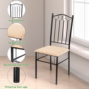 Costway 5 PC Dining Set Wood Metal Table 30'' and 4 Chairs Kitchen Breakfast Furniture New