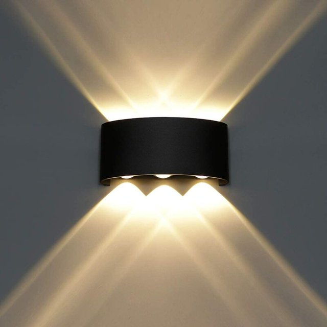 Lámpara De Pared Led Moderna Aplique De Pared Arriba Abajo Impermeable Aluminio Led Arandela De Pared Interior Exterior Para Baño Porche Dormitorio Pasillo Sala De Estar Escalera, 6w Blanco Cáli