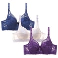 thumbnail image 4 of Sakmal Womens Bras Underwire Plus Size Everyday 3-Pack Stretch Blue Womens Bras 36B, 4 of 4