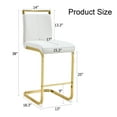 thumbnail image 4 of TesNus Counter Height Bar Stools Set of 2 White Faux Leather Modern 25 Inch Gold Legs for Kitchen, 4 of 8