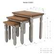 thumbnail image 3 of OSHOME 3-Piece Farmhouse Nesting Side Table Set – Solid Pine Wood End Tables in Corona Gray with Rustic Wood Top, 3 of 8