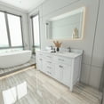 thumbnail image 3 of Sinber 60 Inch Rectangular Sink White Bathroom Vanity Cabinet with Carrara White Marble Countertop | 2 Soft Closing Doors and 4 Full Extension Dovetail Cabinet Drawer, 3 of 15