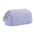 thumbnail image 3 of Bolsa de cosméticos acolchada, bolsa de maquillaje de algodón, bolsa de mano, bolsa de lápiz labial portátil y liviana, bolsa de artículos de tocador Violeta, 3 of 8