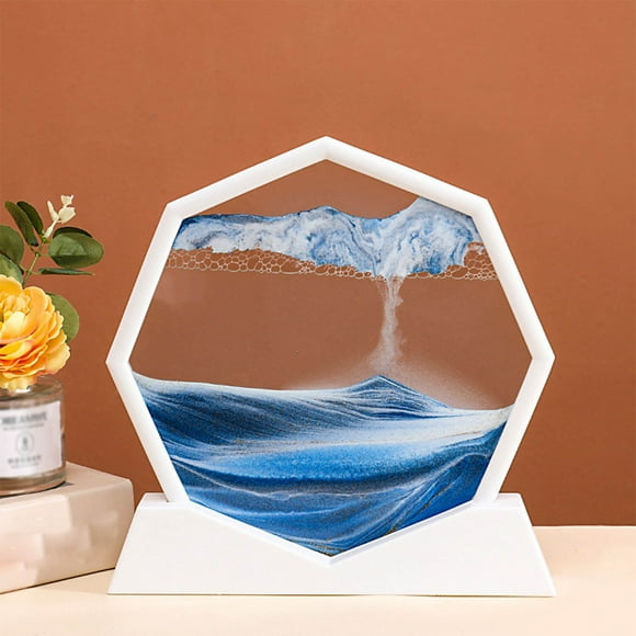 SSZMDLB under $5 Flowing Sand Art, Octagonal Hourglass Painting Decor, Rotating Sand Artwork for Home Office Desktop Decor, Mesmerizing Sand Flow Design