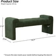 thumbnail image 2 of Boucle End of Bed Bench Upholstered Modern Bedroom Bench Channel Tufted Window Bench Comfy Long Ottoman for Living Room/Hallway/Indoor (Green, Curved Arm), 2 of 14