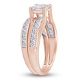 thumbnail image 5 of AFFY 14k Rose Gold over Sterling Silver Princess Cut White Cubic Zirconia Wedding Ring Set-6.5, 5 of 6