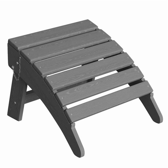 TROPOW Folding Adirondack Ottoman, HDPE Outdoor Footrest for Adirondack Chair, All-Weather Resistant for Deck Backyard Patio Outside Poolside Porch Lawn
