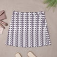 thumbnail image 4 of Aesthetic Red Lilac And White Ripple Women's High Waist Skirt Stretchy Casual Mini Skirt, 4 of 8