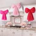 thumbnail image 3 of Lazo de pared gigante grande para colgar en la pared, lazos rojos y rosas, decoración para el hogar, dormitorio, cocina, suministros para fiestas de cumpleaños, accesorios para fotomatón., 3 of 8