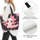 thumbnail image 3 of Balery Chibi Axolotl Sakura Fantasy Bolsa Tote Estilo Estético con Cremalleras, Bolsa de Hombro, Bolsa de Compras Grande y Plegable, 3 of 8