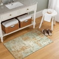 thumbnail image 4 of Toyoso Natural Sage & Gold Small Rug - Earthy Abstract Silicone Mat, 2x3 Watercolor Design, Non-Slip Washable Rug for Entryway & Doorway, 4 of 9
