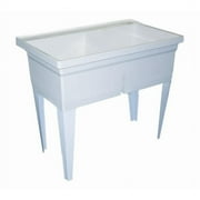 Floor Mounted Twin Tub Serv-A-Sink 40 in. x 24 in. Laundry Tub in White