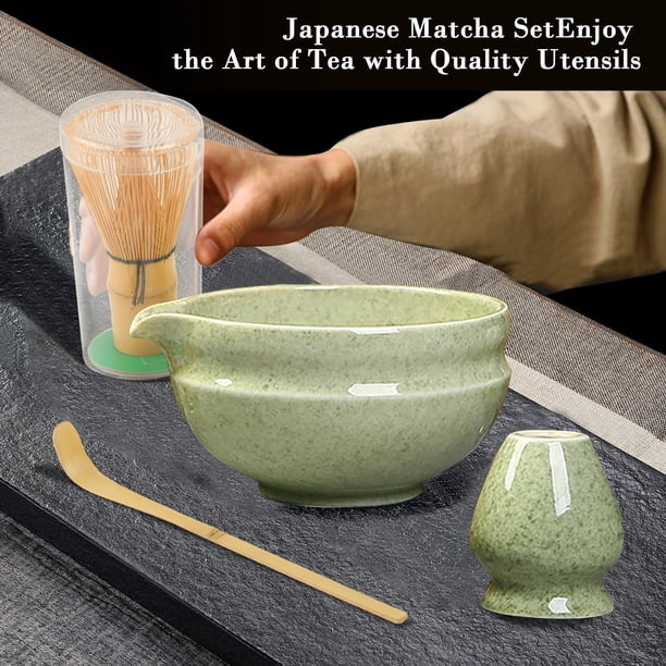 Quertee Ensemble à Thé Matcha Japonaise - Original Japonaise Fouet à Matcha Avec Bol - 400 ML Balai Chasen Matchabesen Chashaku Cuillere A Matcha En Bambou Quertee Ensemble à Thé Matcha Japonaise - Original Japonaise Fouet à Matcha Avec Bol - 400 ML Balai Chasen Matchabesen Chashaku Cuillere A Matcha En Bambou